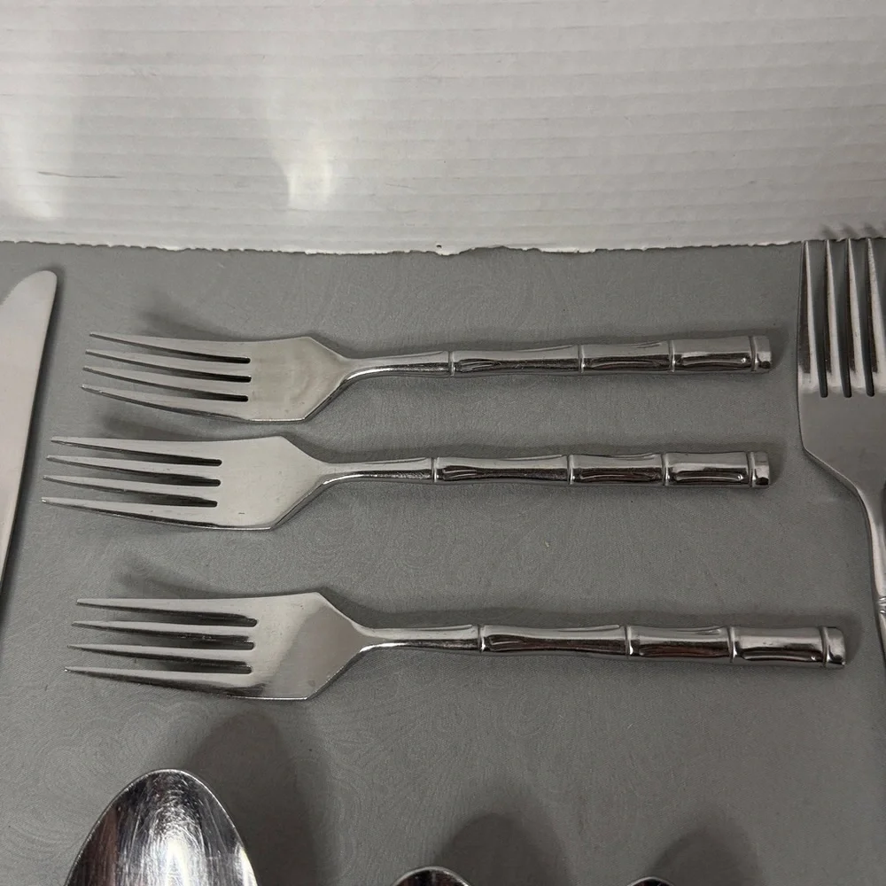 Vintage Reed & Barton Rebacraft Regal Bamboo Stainless Flatware 11 Pieces Japan